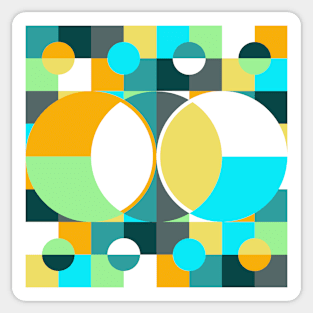 Retro Atomic Circles Abstract Sticker